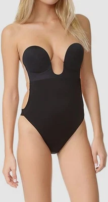 Fashion Forms Women's Black U Plunge Thong Backless Cups Bodysuit Size M - Image 1 of 3