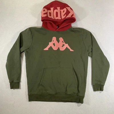 Kappa Hoodie Sweatshirt Mens Large Green Pockets Hood Spell Out - Image 1 of 4