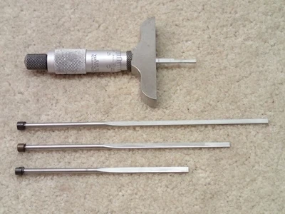 Micrómetro de profundidad Starrett 449 con 3 cuchillas de varilla artículo de usuario Foto 1 de 4