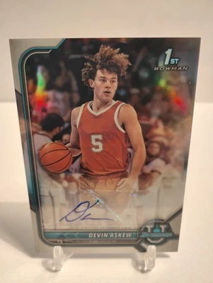 2022 Bowman U Devin Askew Chrome Refractor Auto SP 1ST Rookie California  - Image 1 of 2