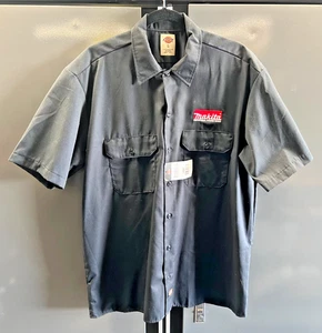MAKITA Short Sleeve Button Up Shirt Black (Size Large) Dickies Brand (NEW) - Picture 1 of 2