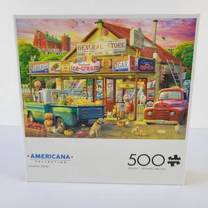 Buffalo Americana Collection Country Store 500pc Jigsaw Puzzle Trucks Dogs Fruit - Picture 1 of 9