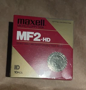 Micro disquettes Maxell. Pack de 10 double face MF2 - HD. NEUF & SCELLÉ. - Photo 1/9