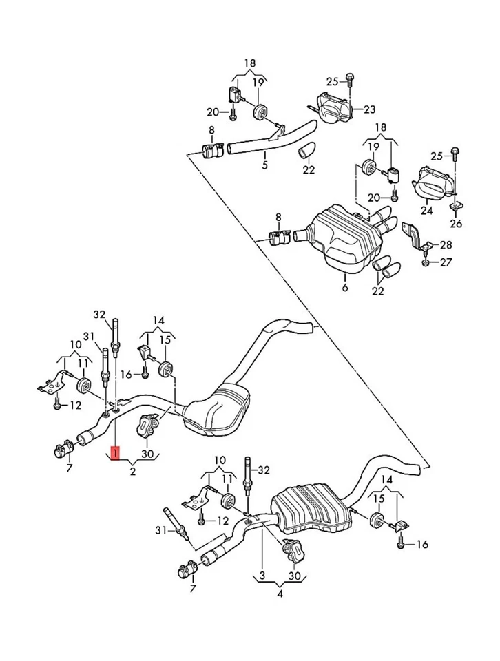 Silenciador de escape trasero original Audi A4 Avant S4 Quattro 8w20253409  Foto 1 de 4