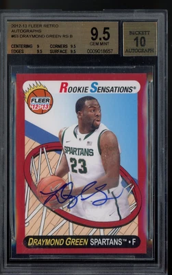 Autógrafos Fleer Retro #63 Draymond Green Rookie Sensations 2012-13, SGC 9,5/10 Foto 1 de 2