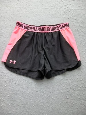 Under Armour Women M Shorts Pink Black Athletic Running HeatGear Loose Fit - Image 1 of 4