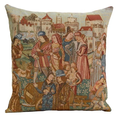 Funda Cojín Tapiz Francés 19x19 en Vino y Fiesta, Almohada Foto 1 de 4