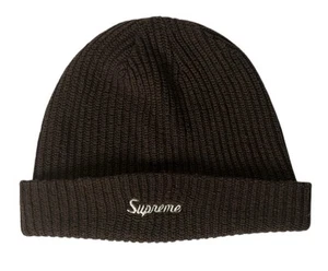 Supreme Loose Gauge Beanie Brown Winter Hat Embroidered Logo Unisex Adults OS - Picture 1 of 5