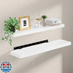 Heimlove 36 Zoll Schweberegal für Wand, 2 Packungen Natur Kiefer Massivholz Ba - Bild 1 von 5