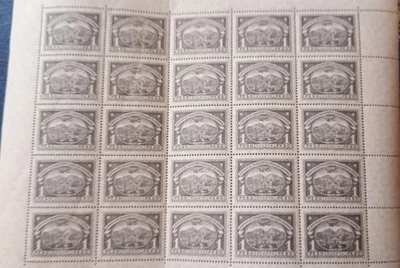 SCADTA COLOMBIA  Airmail 1 Peso full sheet of 25   aviation airplane - Image 1 of 4