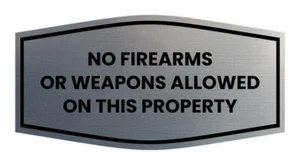 Fancy No Firearms or Weapons Allowed on this Property Wall or Door Sign - Picture 1 of 45