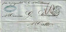 7297-INCOMING MAIL, VIA DI MARE ' DE LA MÉDITERRANÉE ', MARSIGLIA PER MALTA,1850