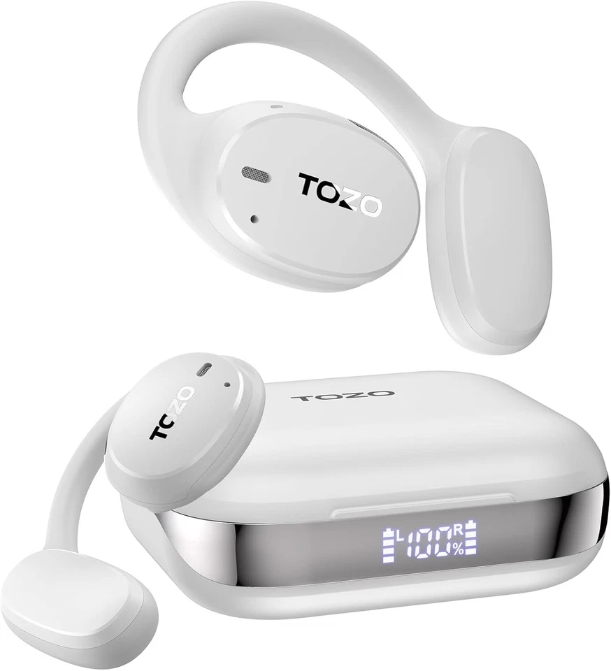 TOZO OpenEgo True Wireless Open Ear Headphone, 5.3 Bluetooth Sport Earbuds White - Image 1 of 1