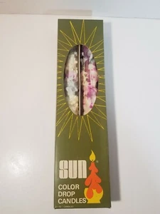 2 Sun Color Drop Candles Color Changing 12" 1970's Vintage 1 Has Been Used - Picture 1 of 6