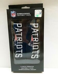 New England Patriots NFL Embroidered Rally Seat Belt Pad Set of 2