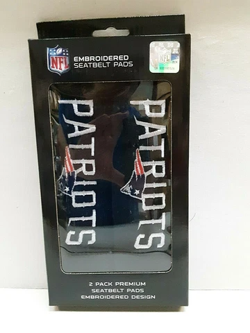 New England Patriots NFL Embroidered Rally Seat Belt Pad Set of 2 Cover