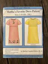 New 2000 Martha's Favorite Dress Pattern size XS-3XL Martha Campbell Pullen