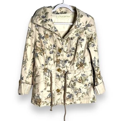 Chaqueta Denim Anthropologie Lyonia Anorak 10 Hijas Florales de la Liberación Foto 1 de 4