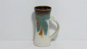Starship Studio 14 oz. Signed Artistic Tall Stone Blue Brown Stoneware Mug EUC - Picture 1 of 6