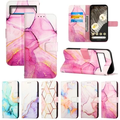 For Samsung A06 A05s A04s A03s A02s Marble Pattern Flip Card Wallet Phone Case - Image 1 of 4