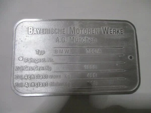  für BMW 700A 700 A Typenschild Schild Id-plate S62 Plakette - Picture 1 of 1