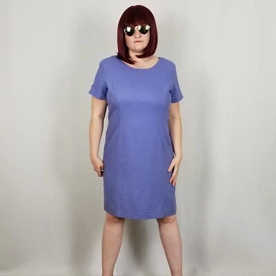 Vestido recto vintage de lino lavanda talla grande años 80 de Adolfo Studio talla grande 16 Foto 1 de 4