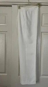 Linda Allard Ellen Tracy Bright White Pleated Front Lined Dress Pants Sz 8 - Picture 1 of 8
