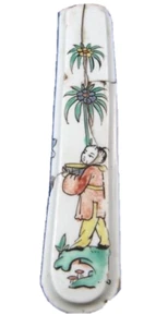 18thC Chantilly Porcelain Floral Chinoiserie Soft Paste Knife Porcelaine Couteau - Picture 1 of 11