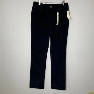 Jones New York Women's Lexington Straight Leg Corduroy Jeans Navy Blue Size 12 - Picture 1 of 12