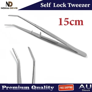 Dental Surgical Cotton & Dressing Self Lock Tweezer Forceps Tissue Pliers NEW - Picture 1 of 5