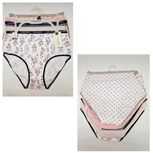 LAURA ASHLEY 5 Pk Women's S L XL Logo Cotton Panties Beige Pink White Navy Blue - Picture 1 of 6