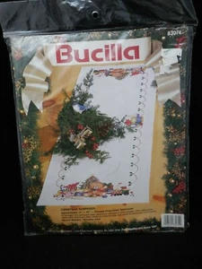 Bucilla Christmas Surprises Tablerunner Stamped Cross Stitch Kit 83074 - Picture 1 of 6