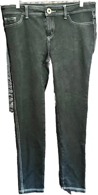 Guess Jeans Juniors Size 32 Black Denim White Stitching Stretch Skinny - Image 1 of 4