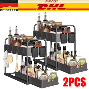 2x Küchenschrank Organizer,2 Etage Unter Waschbecken Regal Spülschrank Organizer - Bild 1 von 20