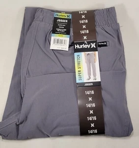Hurley Boy's Elastic Waistband Performance Stretch Twill Jogger Pant Black, 5/6 - Picture 1 of 3