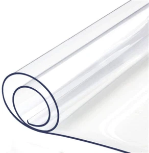 PVC Tablecloth Cover Clear Plastic Table Protector Vinyl Table Cloths Wate Rresi - Picture 1 of 10