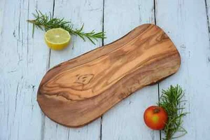 Rustic Olive Wood Cutting Board - Natural Edges Chopping Cheese Board - Picture 1 of 4