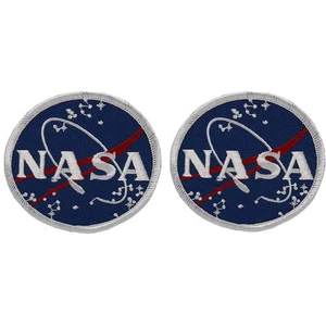 2PC Pack NASA Space Logo Embroidered Iron On Patch - Blue - FREE SHIPPING - Foto 1 di 1
