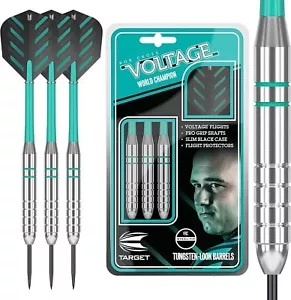 Target Darts Rob Cross Silver Voltage 24g Ottone Acciaio Punte Set Gioco da Tavolo Pro - Foto 1 di 5