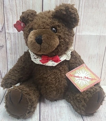 Vintage Applause Winter Magic Plush Teddy Bear Stuffed Toy Brown Jointed 14" - Image 1 of 4