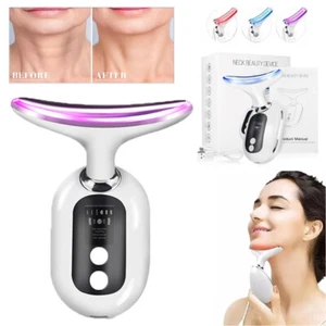 Neck Anti Wrinkle Face Lift Beauty LED Photon Therapy Skin Care Tighten Massager - Picture 1 of 14