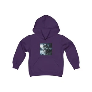 Youth Wolf Graphic Hoodie - Cozy Blend for Nature Lovers - Picture 1 of 33