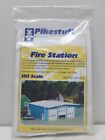 HO Fire Station Blue White Unfinished Scale Model Kit Pikestuff Railroad Details