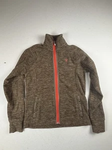 Ariat Full Zip Fleece Jacket Lightweight Kids Size L (12) Brown - Picture 1 of 5