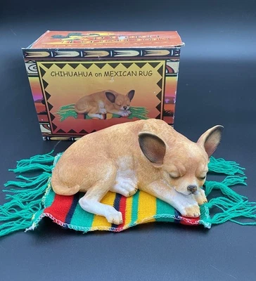 "Linda alfombra mexicana de tela para dormir Chihuahua cachorro perro sobre resina 9""" Foto 1 de 4