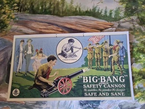 Vintage Old Big Bang Toy Cannon Replica Poster Beautiful 4th of July Special - Picture 1 of 5