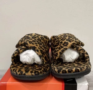 Vionic Relax Hausschuhe Damen 11 Orthaheel hellbraun Leopard verstellbarer Riemen neu im Karton - Bild 1 von 8