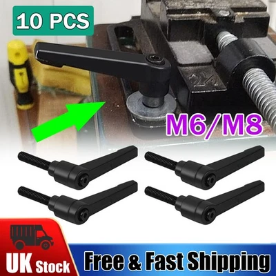 10PCS 40mm Machine Handle Adjustable Clamping Lever Male Black Knob M6 M8 HOT UK - Image 1 of 4
