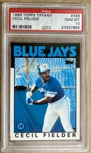 Cecil Fielder 1986 Topps TIFFANY #386 ROOKIE Card PSA 10 Pop 18 Jays & Tigers - Picture 1 of 2