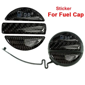 Real Carbon Fiber Trim 98 Gas Tank Cap Fuel Filler Cover Gel Sticker #C NI J - Bild 1 von 3